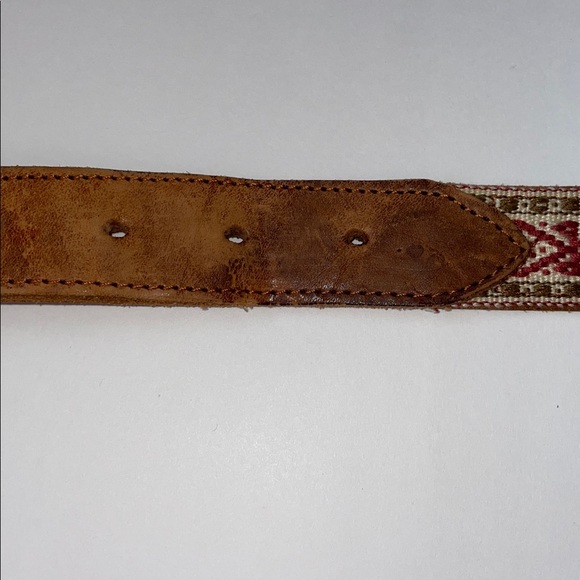 Vintage Style Embroidered leather belt.  34” - Picture 7 of 7